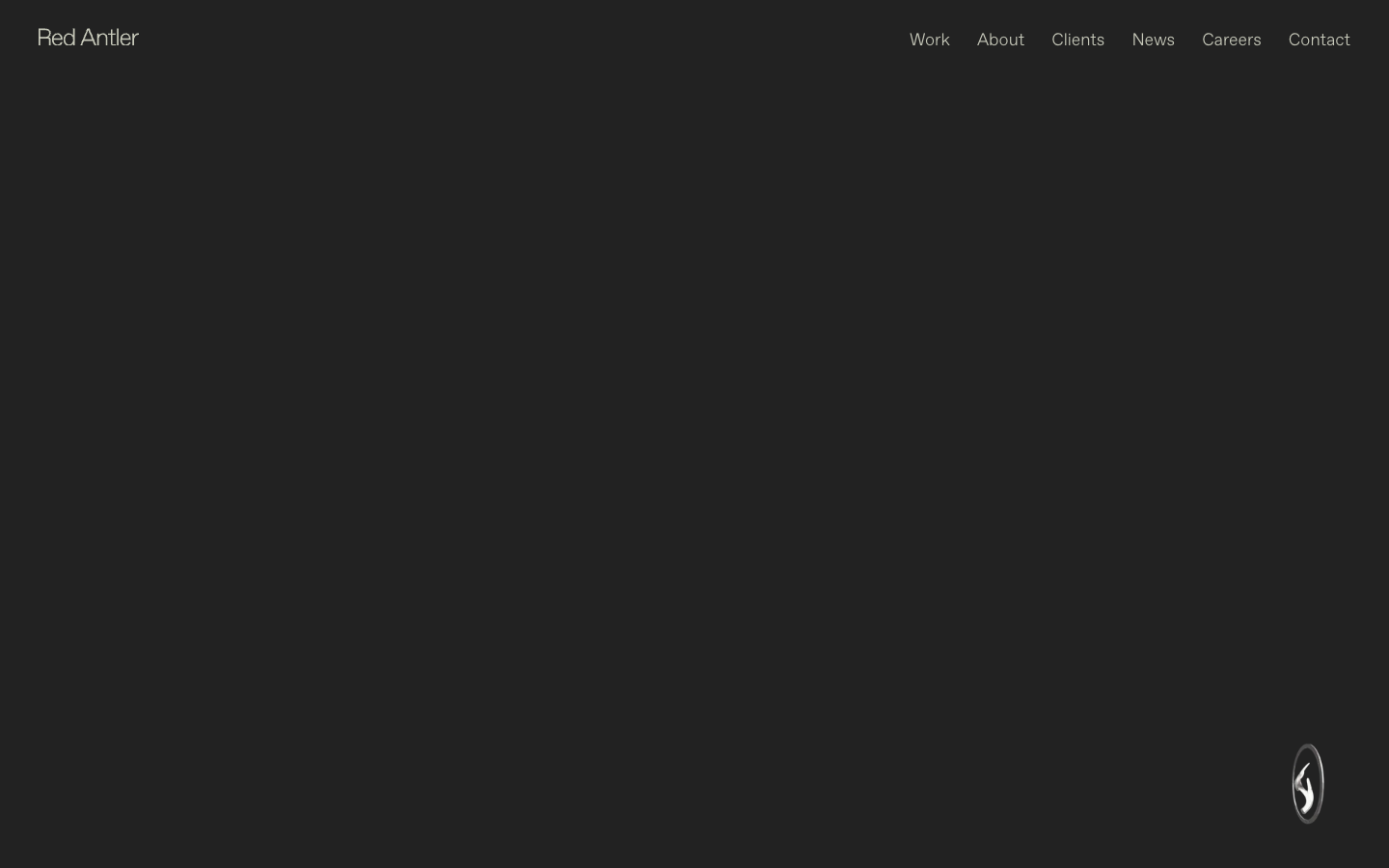 Red Antler studio homepage showing startup brand work