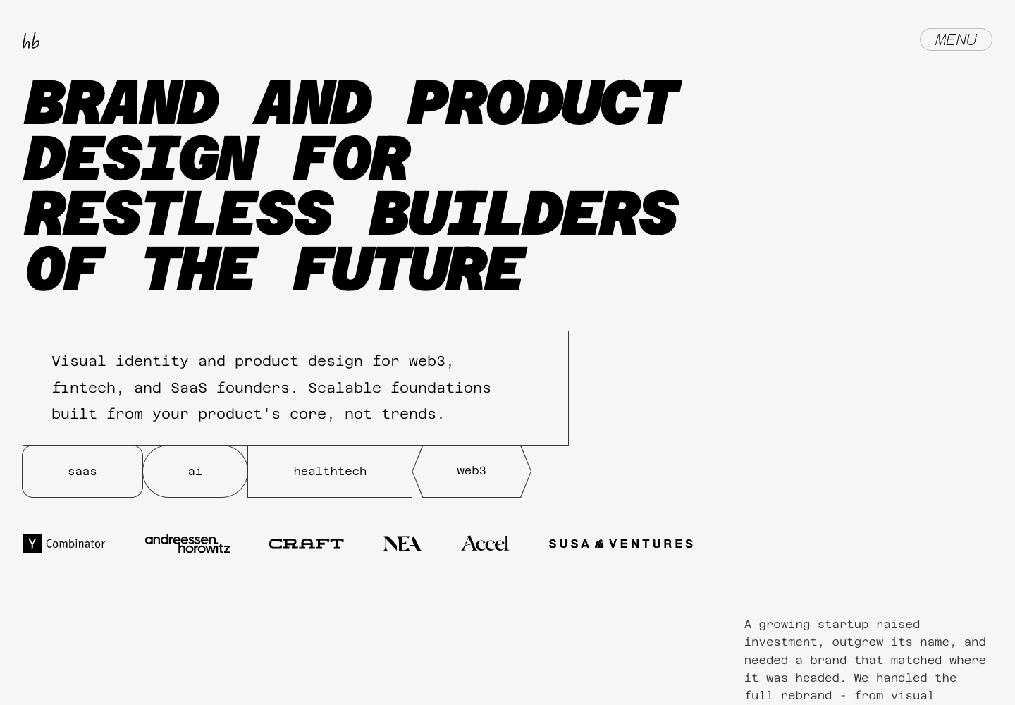 Heartbeat design studio website screenshot